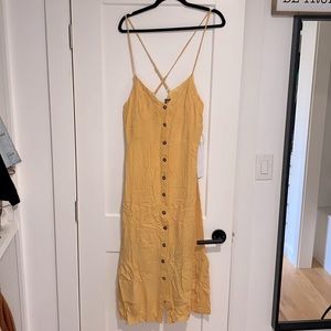 Yellow button dress